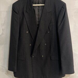Vintage Pierre Balmain 100% Wool Suit 52R 43x34 Big Tall Classic Tailored 2 Pc